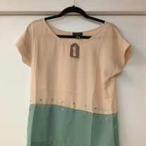 Beige and Jade Blouse