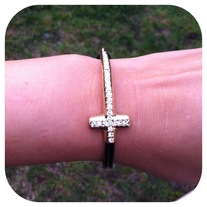 Black Strap Cross Bracelet 