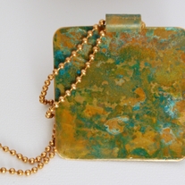 Rustic Copper Square Pendant