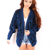 Geo print knit cardigan