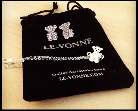 Bear Set - Earring + Bracelet - Silver