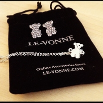 Bear Set - Earring + Bracelet - Silver