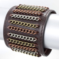 Metal and Leather Bracelet 