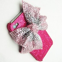 Pink Shimmer Bow Case (iPhone 4/4s) 