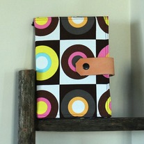 Fabric Covered A5 Journal - Retro Circles - Mother's Day Special - Was $35 Now $29