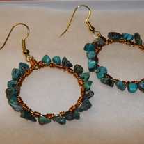Turquoise Gemstone Hoop Earrings