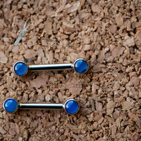 12g 1/2" Barbell with Forward Facing Blue Agate
