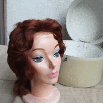 Vintage Mannequin Head, Wig & Carrying Case