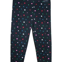 Girls Rainbow Dotted Black Legging Stretch Pants 