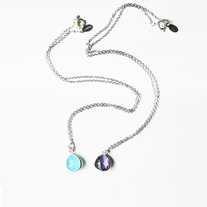 Single Gemstone Necklace - Silver or Gold - Choose of Stone Color