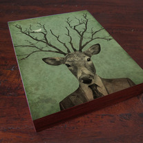 Leroy's Antlers Wood Block Print