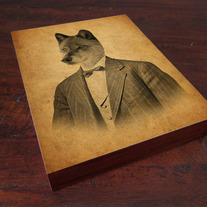 Wolf in a Suit - Wood Block Print