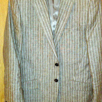 Nice summer tan striped linen SC, sz. 36/46
