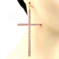 Rose Gold Cross Earrings