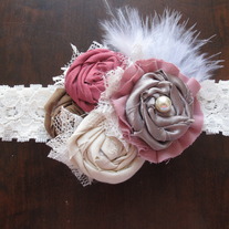 Chic Rose and Cream headband