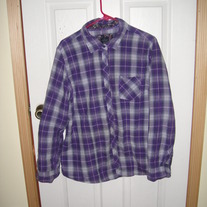 Faded Glory Purple Plaid Shirt XXL