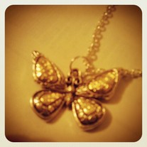 Gold & Antique Silver Butterfly necklace