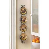 Hanging Rooster Plates Decor