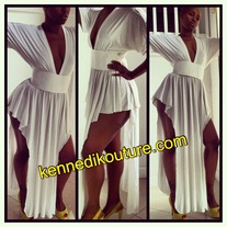 "MONTEGO BAY" WHITE CUSTOM DRESS (SHORT SLEEVE)