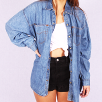 Denim button-up