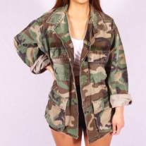 Distressed camo jacket