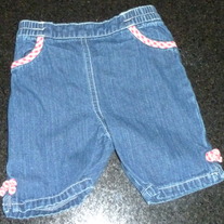 Denim Capris with Red Plaid-Sonoma Size 12 Months
