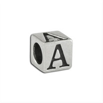 Extra Sterling Letter Blocks (For Custom Bracelets) 4.5mm Sterling Silver Alphabet Beads