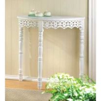 White Scrollwork Hallway Table