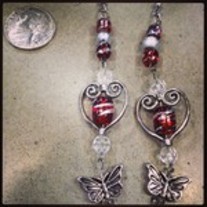 Heart Butterfly drop earrings