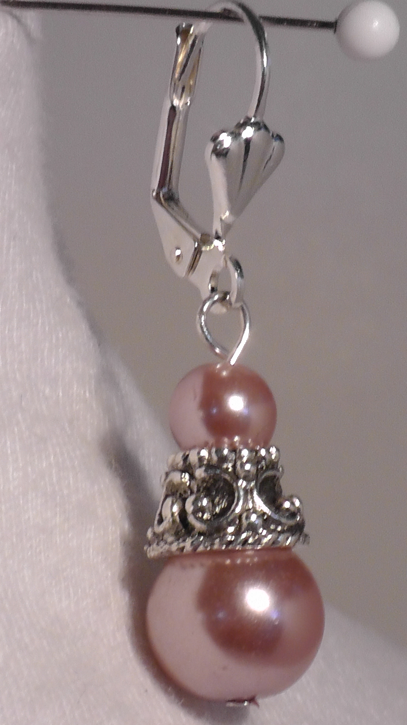 Rose Pearl Strand Necklace and Earrings Set on Storenvy