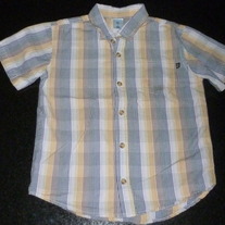 Multi Plaid Short Sleeve Shirt with Buttons/Collar-Old Navy Size 5T