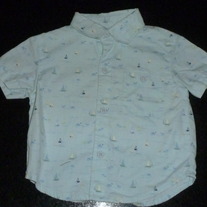 Light Blue Sailboat Shirt-Gymboree Size 6-12 Months