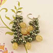 Green Pearl, Lemon Jade Earrings