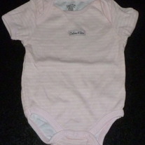 Pink Short Sleeve Onesie-Calvin Klein Size 0-3 Months