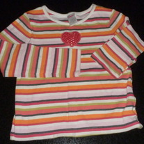 Multi Striped Long Sleeve Shirt With Sequins Heart-Gymboree Size 7