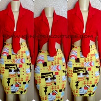  "YELLOW DAYS" PENCIL SKIRT