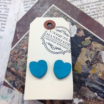 Small Wood Heart Earrings *Available in other colors