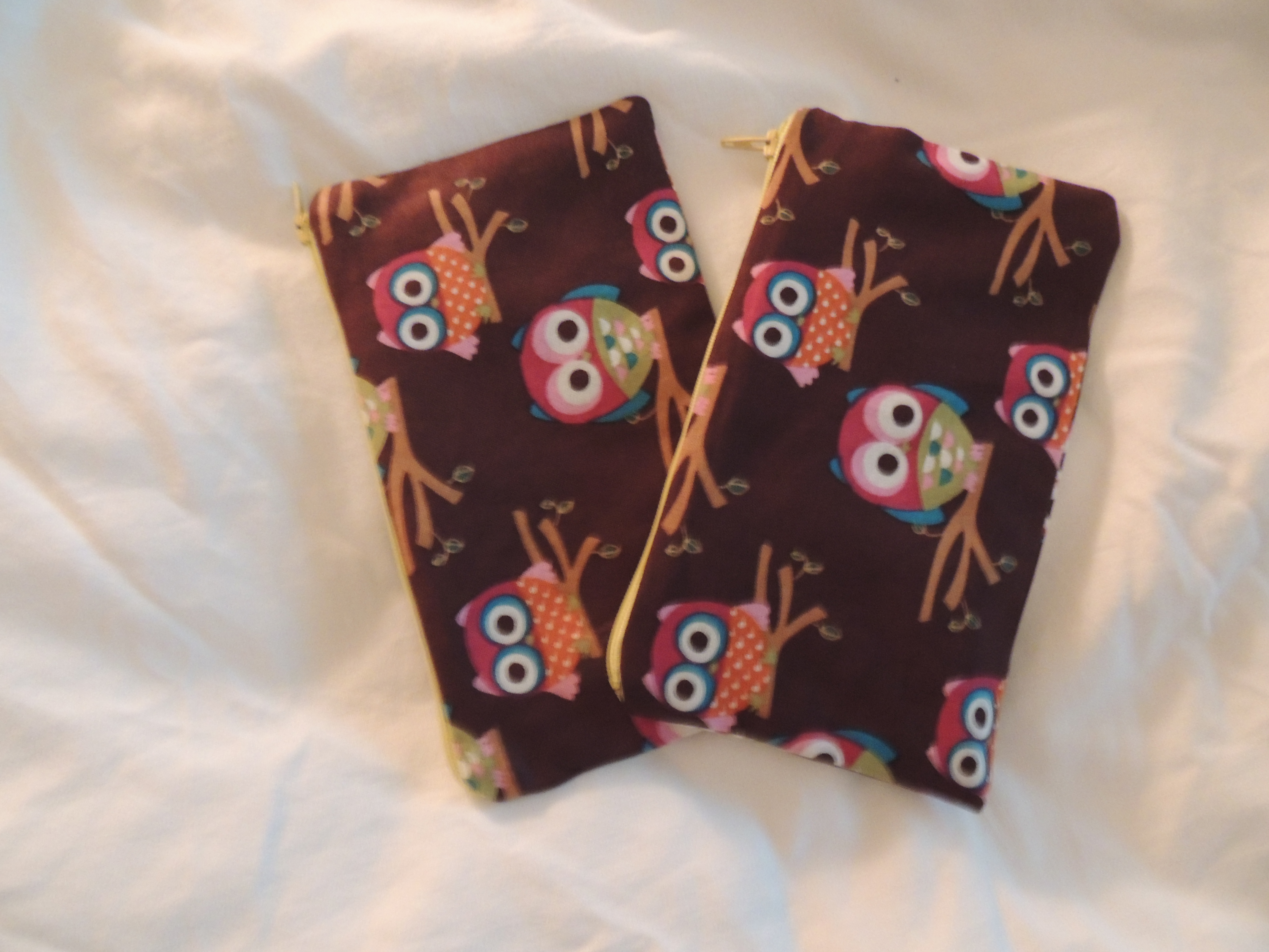 Reusable Zipper Snack Bags BPA Free Eco Friendly Set of 2 Brown Owl