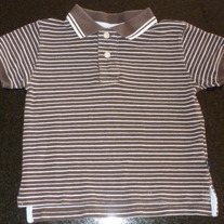 Brown/White Stripe Short Sleeve Polo Style Shirt-Baby Gap Size 3T