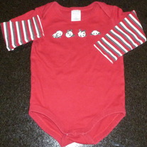 Red Long Sleeve Onesie with Pandas-Gymboree Size 12-18 Months