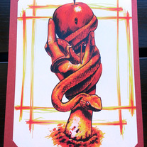 Sharpie Art by Evan Lovett - Snake and Apple