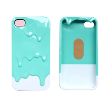 3D Melt Ice Cream Paint Drip Skin Hard Case For iPhone 4 4S
