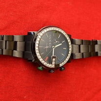 MEN'S 3.50CT DIAMOND GUCCI 101G CHRONO YA101331 WATCH (Pre-Owned)