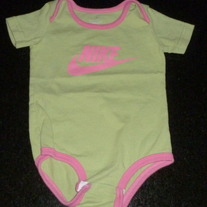 Green/Pink Nike Onesie-Size 6-9 Months