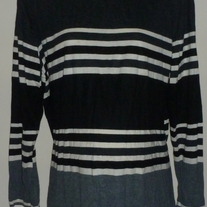 Gray/White/Black Stripe Long Sleeve Shirt-Due Date Size XL