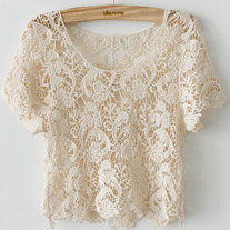 Short sleeve lace tops