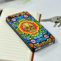 New Chic Colorful Skull & Flowers iPhone Case