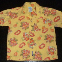Yellow Short Sleeve Hawaiian Shirt-Old Navy Size 18-24 Months