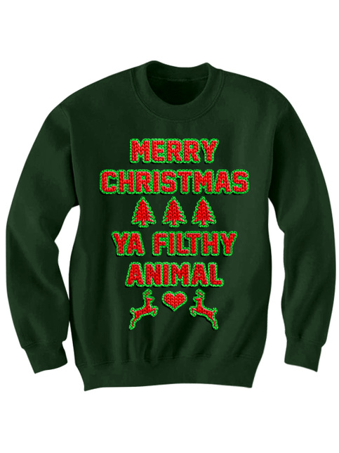 Merry christmas ya filthy animal- ugly christmas sweater UGLY CHRISTMAS SWEATER MERRY CHRISTMAS YOU FILTHY ANIMAL #GIFTS #