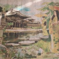 Bob Ross Screenprint, Japanese Maidens, 1975